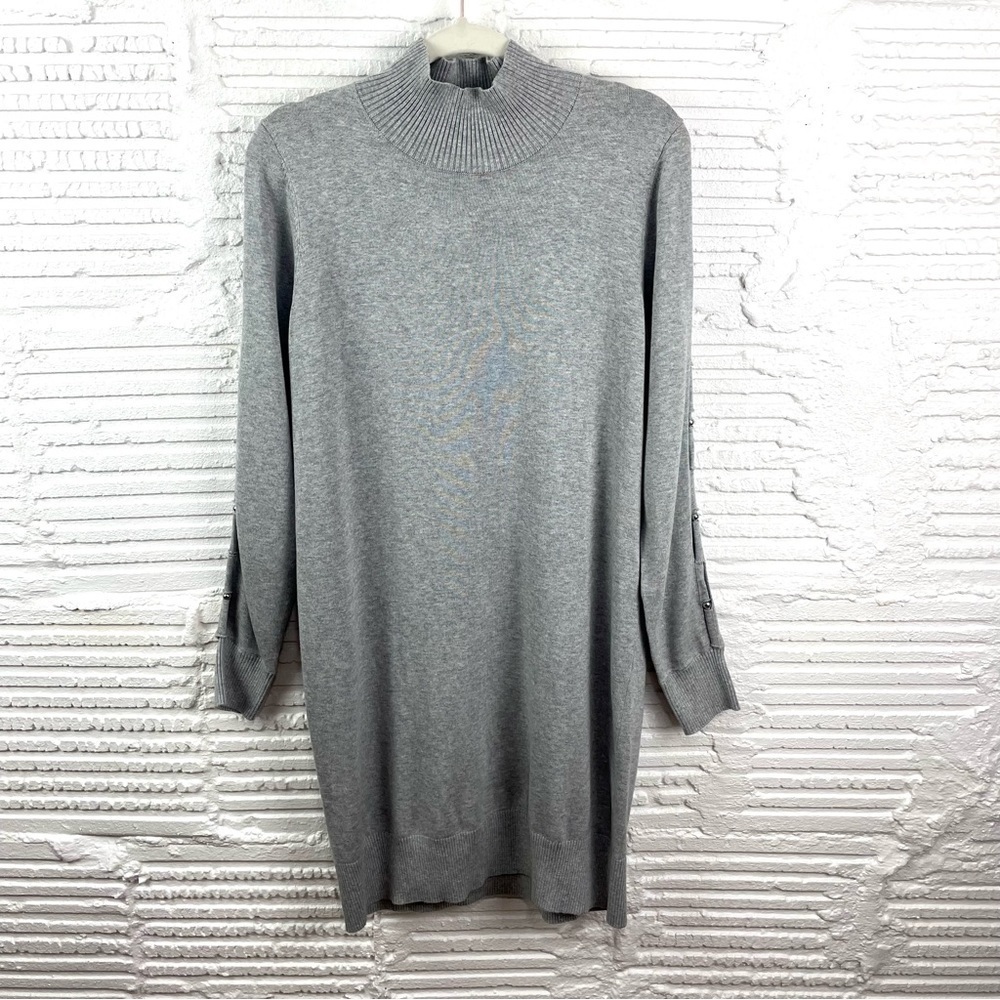 Magaschoni NWT Cashmere Dress Gray‎ Quiet Luxury Old Money Capsule Parisian M